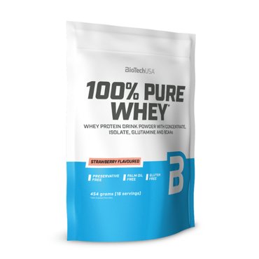 Протеин BioTechUSA 100 Pure Whey порошок 454 г клубника 2193₽