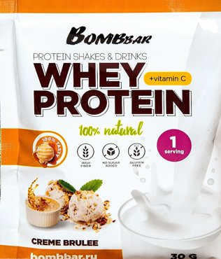 Протеин Bombbar Whey Protein 30 г creme brulee 130₽