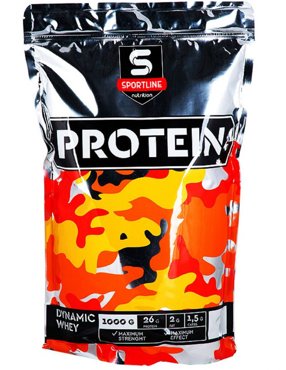 Протеины Dynamic Whey Protein Sportline Nutrition 1000 гр ваниль 1830₽