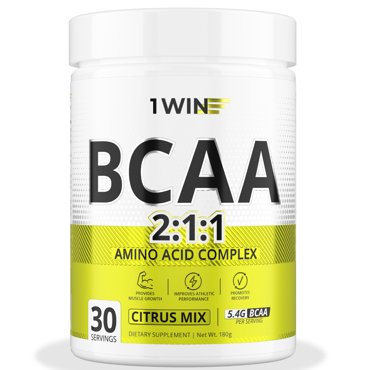 Аминокислоты BCAA 211 1WIN бцаа вкус лимон-лайм 180 г 30 порций 621₽