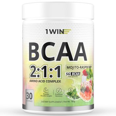 Аминокислоты BCAA 211 1WIN бцаа вкус мохито-малина 180 г 30 порций 626₽
