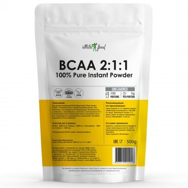 Незаменимые аминокислоты Atletic Food 100 Pure BCAA Instant 211 500 г 1102₽