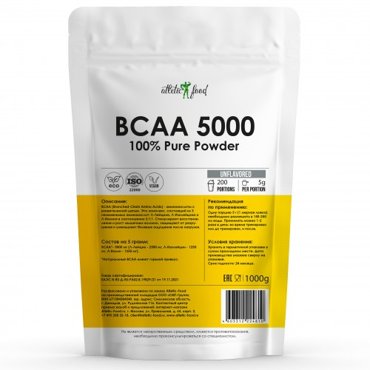 Незаменимые аминокислоты Atletic Food 100 Pure BCAA 5000 211 1000 грамм 1994₽