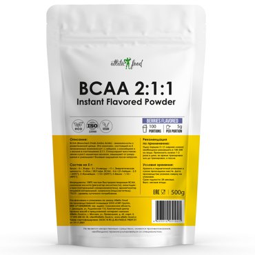 BCAA Atletic Food BCAA 211 Instant Flavored Powder - 500 грамм лесные ягоды 944₽