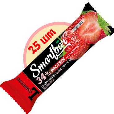 Батончик протеиновый Smartbar Protein L-carnitine Клубника с L-карнитином 25 шт х 40 г 1552₽