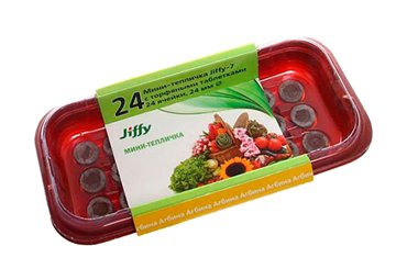 Мини-тепличка Джиффи 24 ячейки 24 торфяных таблеток 24 мм 573₽