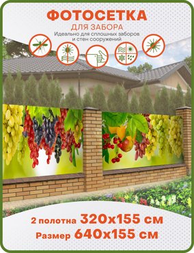 Фотосетка ART ФС093-2 Виноград к-кт из 2 полотен по 320х155 см 2700₽