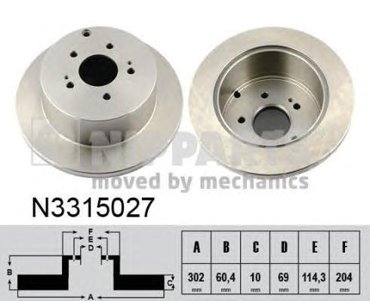 Тормозной диск NIPPARTS N3315027 3001₽