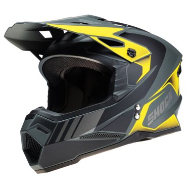 Шлем кроссовый SHOCK M1 MATT GREYBLACK YELLOW Размер L 9423₽