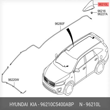 Антенна Автомагнитолы Штыревая Org Hyundai-KIA арт 96210C5400ABP 50437₽