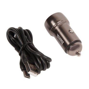 Автомобильная зарядка Hoco Z46A от прикуривателя 1xUSB-A 1xType-C PD20W серый 648₽