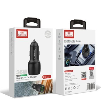 Автомобильная зарядное устройство Earidom ES-CC7 36w Type-C 2 usb выход black 990₽