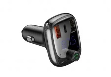 Автомобильное зарядное устройство BASEUS T typed S-13 2USBUSB-C FM-трансмиттер черны 2737₽