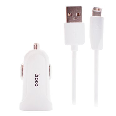 Автомобильное зарядное устройство Hoco USB Z2 15A кабель lightning 649₽