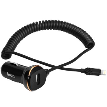 Автомобильное зарядное устройство Hoco Z14 Black USB-порт 31А плюс кабель Lightning 1499₽