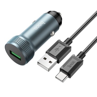 Автомобильное зарядное устройство Hoco Z49A 1USB 30A QC30 Type-C Metal grey 379₽