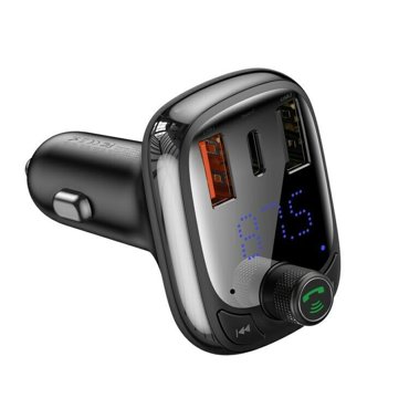 Автомобильное зарядное устройство и FM-модулятор Baseus CCTM-B01 2USBUSB-C 34A черный 2601₽