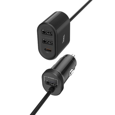 Автомобильное зарядное устройство PDQC 30 3xUSBUSB Type-C Hoco Z35 Companheiro - Черное 1315₽