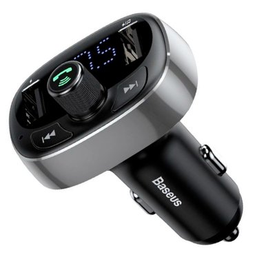 Автомобильное ЗУ 2xUSB Baseus T typed Bluetooth MP3 - Серебристое CCALL-TM0A 2260₽
