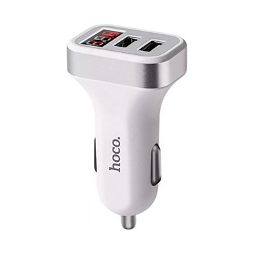 Автомобильный адаптер питания Hoco Z3 White зарядка 21А 2 USB-порта с дисплеем белый 801₽