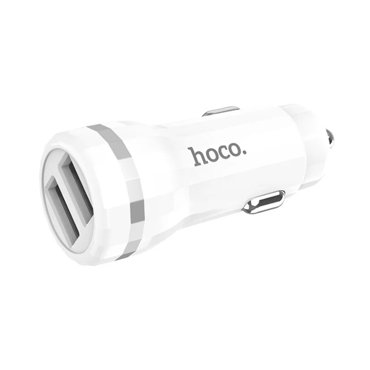 АЗУ Hoco Z27 Staunch с двумя USB портами с кабелем 1м Lightning Белый 759₽