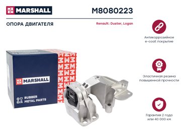 Опора двигателя Renault Duster 10- Logan 06- ОЕМ 112108139R 9169₽