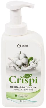 Средство для мытья посуды Grass CRISPI пенка с ценными маслами белого хлопка 550 мл 624₽