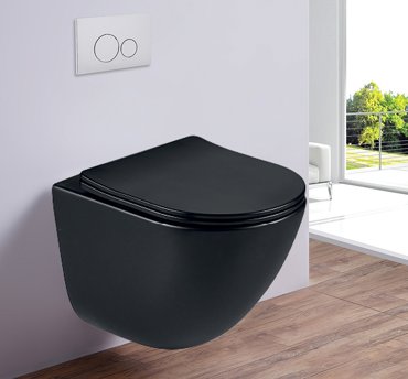 Подвесной унитаз Esbano Lotus Matt Black с микролифтом 15300₽