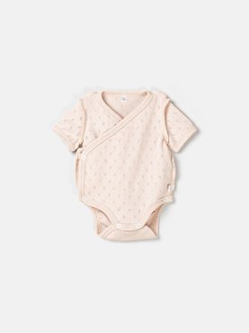 Боди-кимоно с коротким рукавом Нюд из ажурного хлопка 0 1199₽