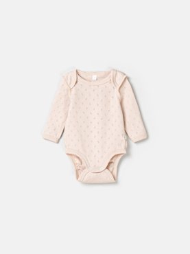 Боди с длинным рукавом Нюд из ажурного хлопка 0 1299₽
