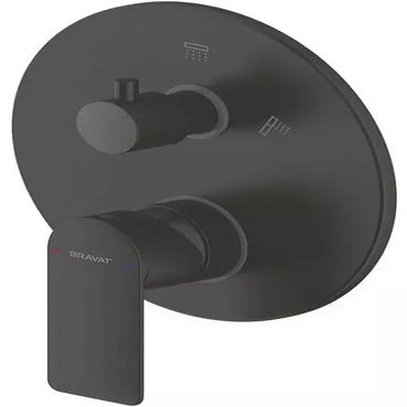Внешняя часть смесителя Bravat Eddie PB8369402BW-2-ENG чёрный матовый 4480₽