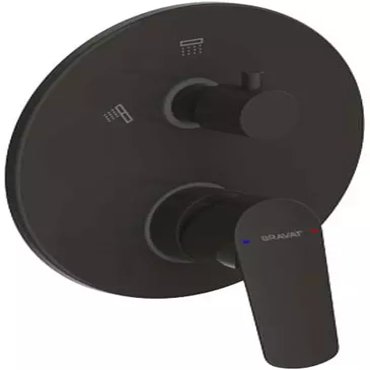 Внешняя часть смесителя Bravat Rhein PB8429564BW-2-ENG чёрный матовый 4790₽