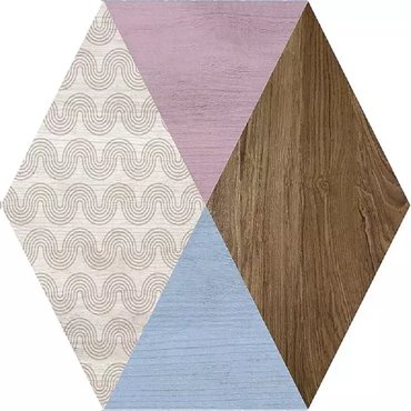 Напольная плитка ITT Ceramic Art Deco Hexa Matt 267x232 B29 мультиколор 6209₽