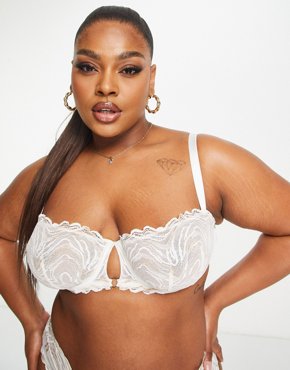 Белый бюстгальтер-балкон с эффектом металлик ASOS DESIGN Curve Bridal 2490₽