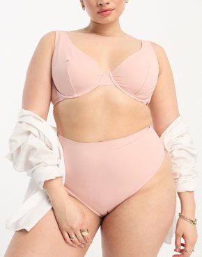 Розовый разглаживающий бюстгальтер на косточках ASOS DESIGN Curve Marina 2790₽