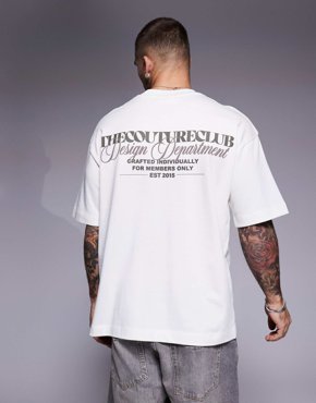 Футболка Couture Club с графическим принтом design department на спине темно-белого цвета 16890₽