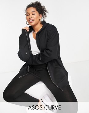 Черная толстовка на молнии ASOS DESIGN Curve Ultimate часть комплекта 6490₽