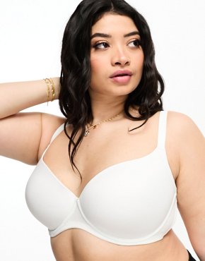 Белый бюстгальтер-футболка из формованной микрофибры ASOS DESIGN Curve 4690₽