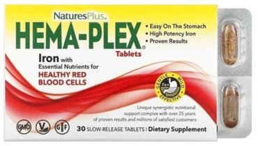 Natures Plus Комплекс Hema-Plex с хелатным железом таблетки 30 шт 4964₽