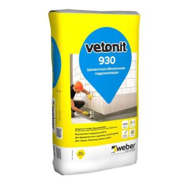 гидроизоляция обмазочная webervetonit webertec 930 20 кг 699₽
