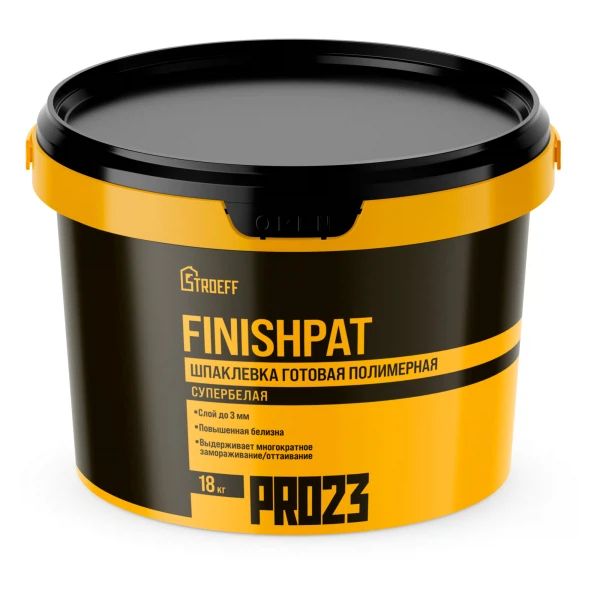 шпатлевка готовая старатели строефф finishpat pr023 полимерная супербелая 18кг 813₽
