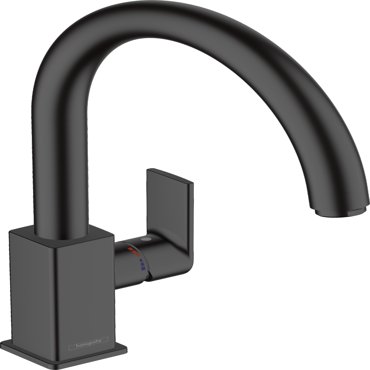 Смеситель для кухонной мойки hansgrohe Vernis Shape M35 260 с поворотным изливом 71871670 матовый черный 22910₽