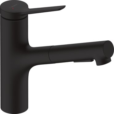 Смеситель для кухонной мойки hansgrohe Zesis M33 150 с вытяжным душем 2jet sBox lite 74803670 матовый черный 26430₽