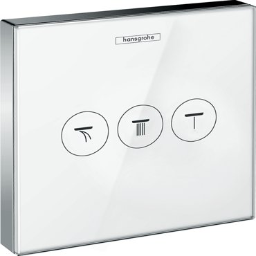 Переключатель потоков для душа hansgrohe ShowerSelect Glass на 3 потребителя 15736400 белыйхром 76800₽