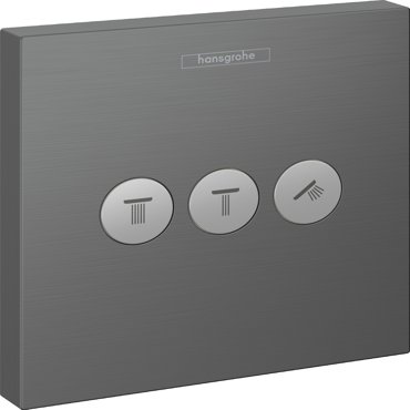 Переключатель потоков для душа hansgrohe ShowerSelect на 3 потребителя 15764340 шлифованный черный хром 112600₽