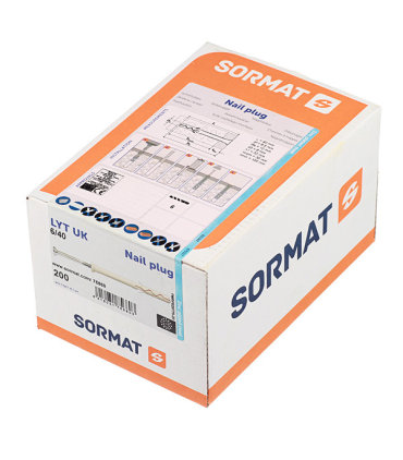 Дюбель-гвоздь Sormat 6x40 мм потайная манжета нейлон 200 шт 2131₽