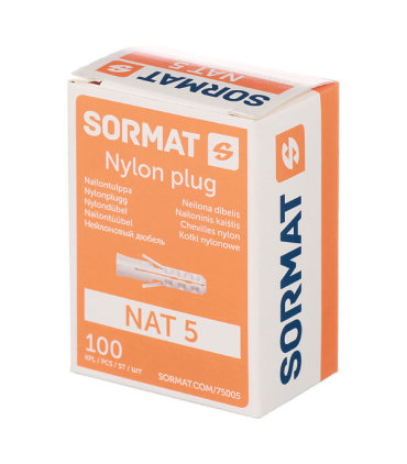 Дюбель распорный Sormat NAT 5x25 мм нейлон 100 шт 196₽
