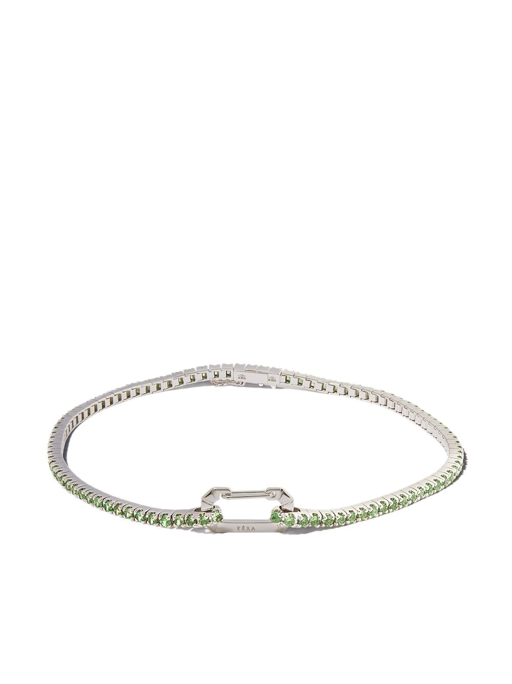 EÉRA EERA 18K WG GRN SAPH PARIS TENNIS ANKLT