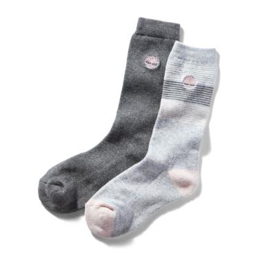 2 Pair Striped Speckle Crew