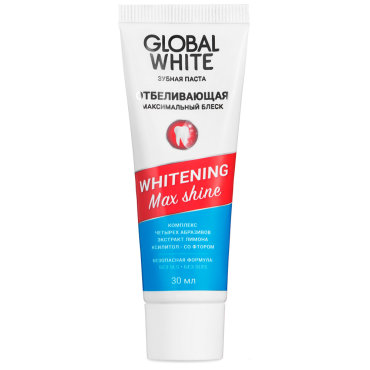 Зубная паста Global White Max Shine отбеливающая 30 мл
